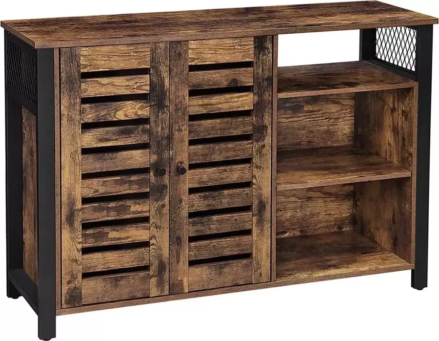Hoppa! Dressoir Industrieel Bruin Zwart Hout Metaal