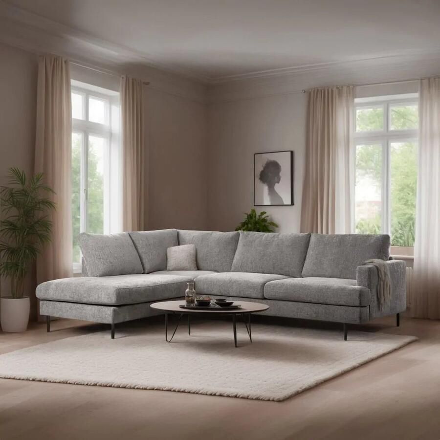 Hoppa! 3-Zits Hoekbank Haga Naturel Links