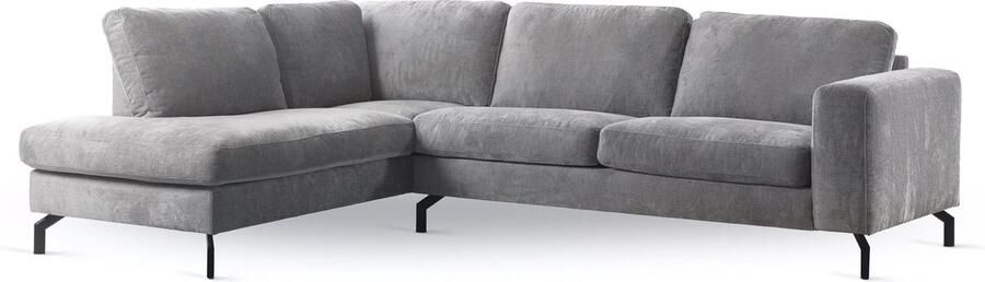 Hoppa! 3-Zits Hoekbank Perfect Harmony Grijs Links