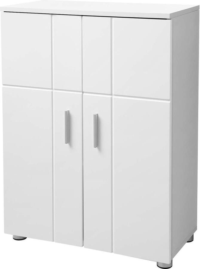 Hoppa! Badkamermeubel Badkamerkast Wandkast Opbergkast Wit MDF- 55 x 30 x 77 cm (B x D x H)