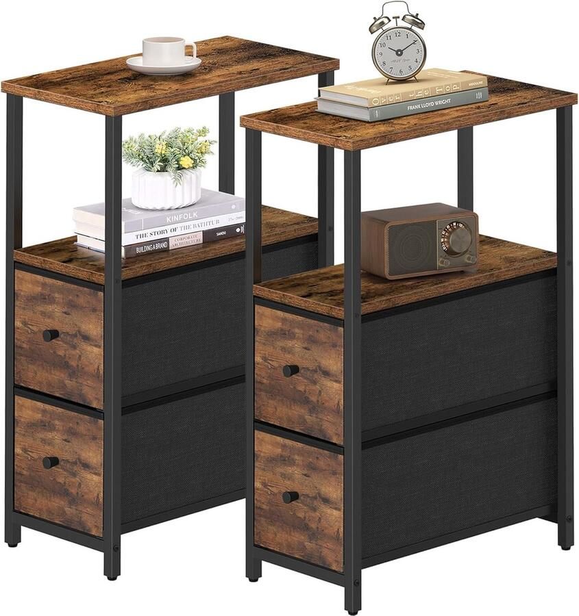 Hoppa! Bijzettafel Nachtkastje 28 x 38 x 60 cm (B x D x H)