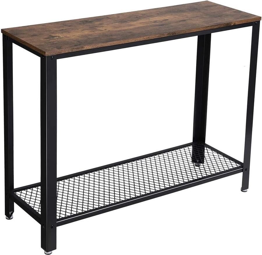 Hoppa! Consoletafel Bijzettafel Bruin Zwart Hout Ijzer Vintage 101 5 x 35 x 80 cm (B x D x H) - Foto 2