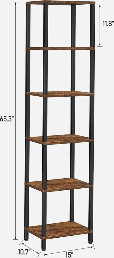 Hoppa! Boekenkast 27 x 38 x 166 cm Vintage Look