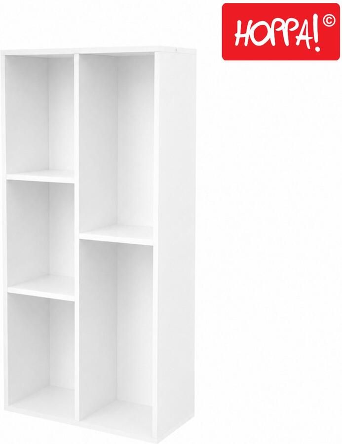 Hoppa! Boekenkast – 7 vakken 50 x 24 x 106 cm (B x D x H) wit - Foto 2