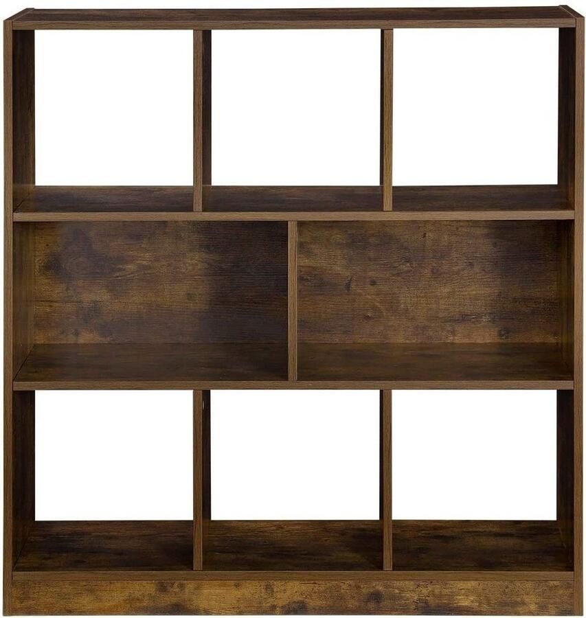 Hoppa! Boekenkast 8 Vakken Bruin Hout 97.5 x 30 x 100 cm (B x D x H)