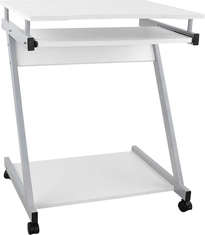 Hoppa! Computer Bureau Rolbaar Wit 60x48x73 cm (BxDxH)