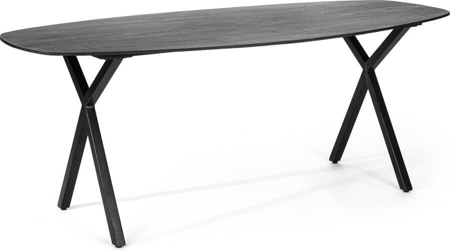 Hoppa! Eetkamertafel ovaal 200x100 cm zwart