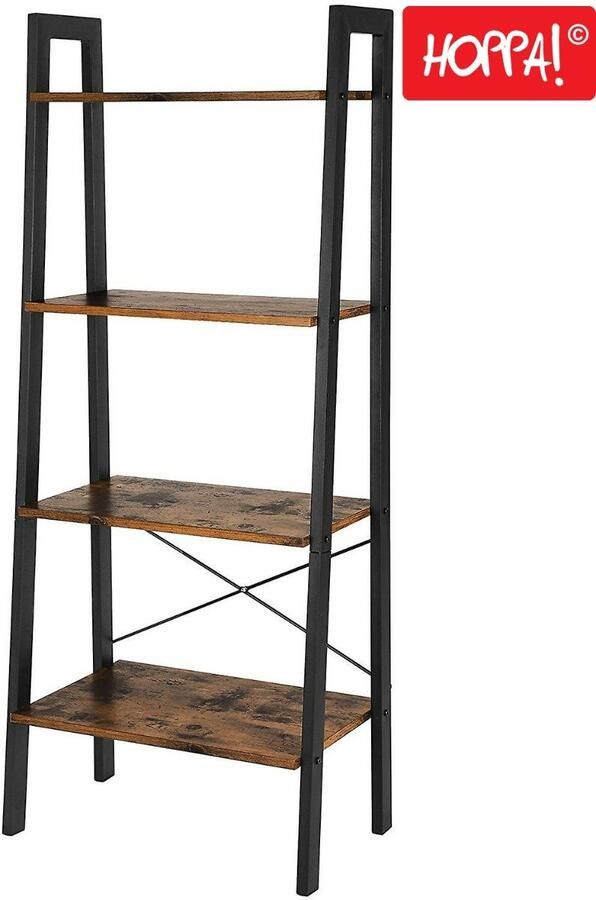 Hoppa! Industriële Wandkast Bruin Metaal Bruin 56 x 34 x 137 5 cm (B x D x H)