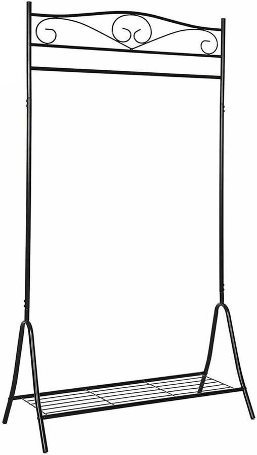 Hoppa! Kledingrek Garderoberek Metaal Zwart 90 x 44.5 x 173 cm