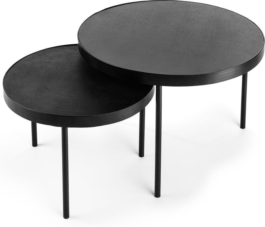 Hoppa! Salontafel rond set van 2 zwart