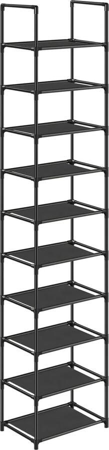 Hoppa! schoenenrek 10-laags metalen schoenenopberger metalen frame 33x33x173 cm (BxDxH)