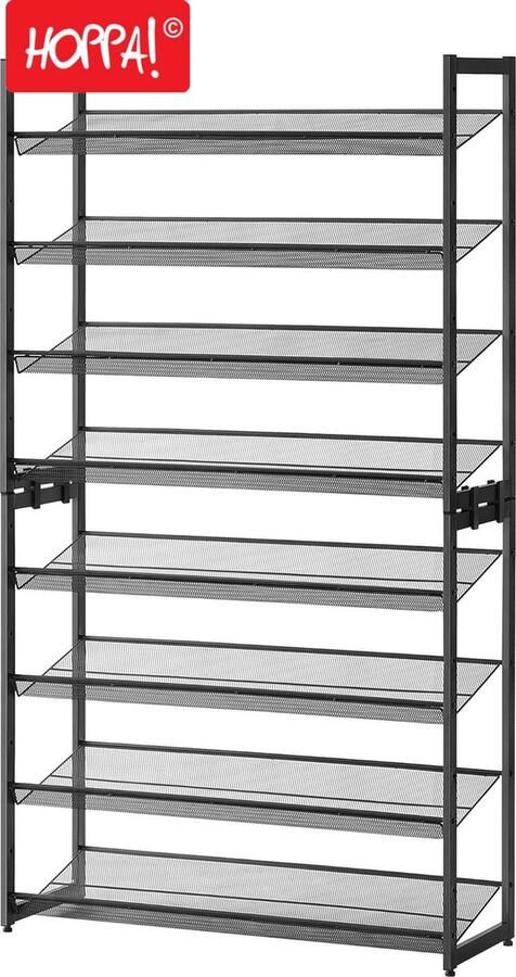 Hoppa! Schoenenrek 8 Niveaus Zwart Metaal 93 x 31 x 164 cm (B x D x H)