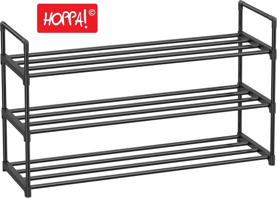 Hoppa! Schoenenrek Zwart Ijzer Kunststof 93 x 31 x 55 cm (B x D x H)