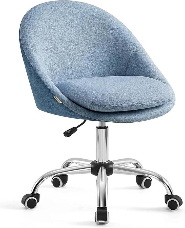 Hoppa! Thuiskantoorstoel Draaibare bureaustoel Schuimvulling In hoogte verstelbaar Studeerkamer Blauw OBG020Q01