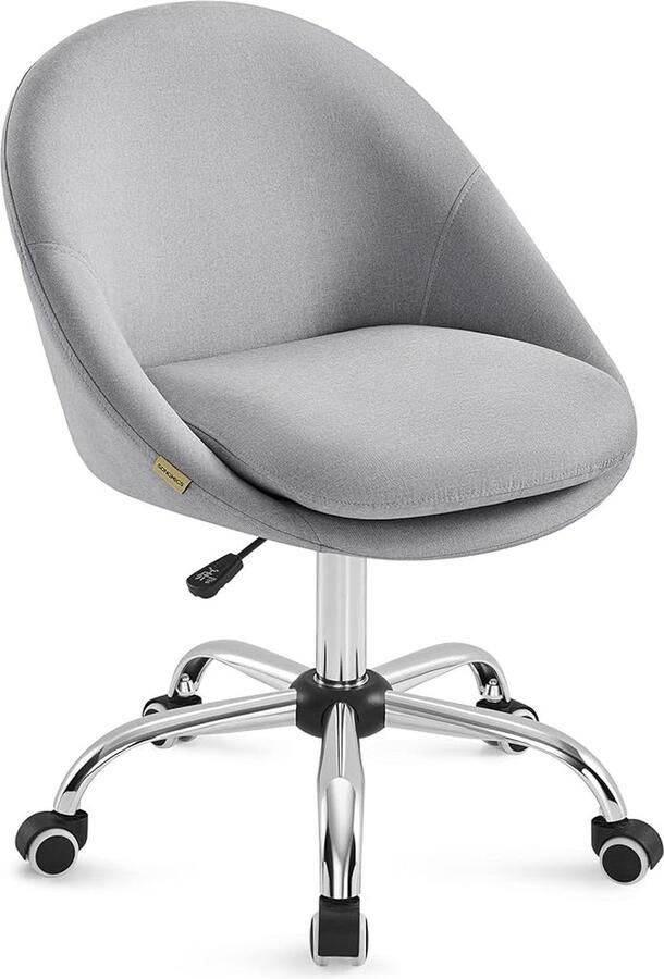 Hoppa! Thuiskantoorstoel Draaibare bureaustoel Schuimvulling in hoogte verstelbaar voor studeerkamer Slaapkamer Grijs OBG020G01