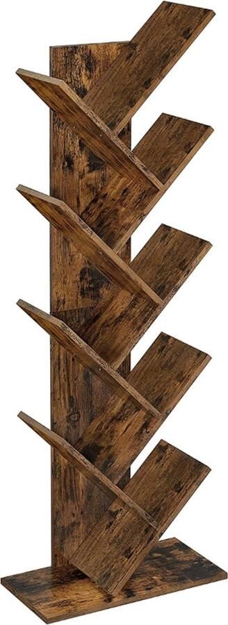 Hoppa! Vintage Boekenkast Boekenplanken Opbergruimte Voor Boeken Bruin Hout 50x25x141 cm (BxDxH) - Foto 2