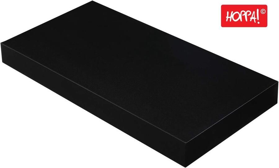 Hoppa! Wandplank Voor boeken foto's decoratie zwevende plank 60 x 20 x 3 8 cm (BxDxH) kantoorplank Vintage Zwart