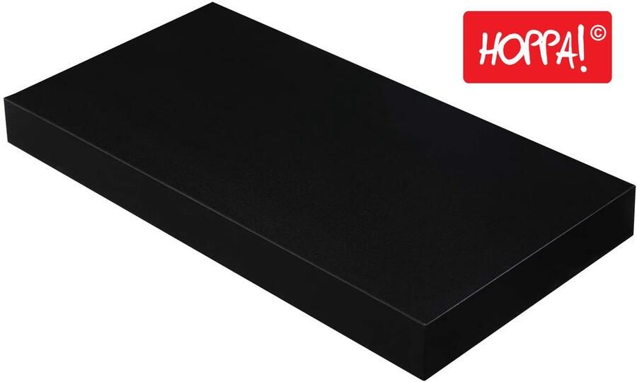 Hoppa! Wandplank voor boeken foto's of decoratie Zwevende plank Kantoorplank MDF Voor woonkamer keuken hal slaapkamer of badkamer Vintage Zwart- 40 x 20 x 3 8 cm (B x D x H)