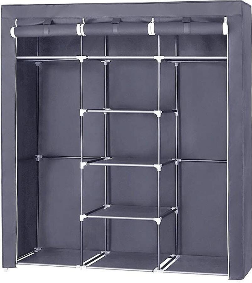 Hoppa! Kledingkast XXL Legplanken en Kledingstang Opvouwbaar en Ruim 151 x 46 x 176 cm (B x D x H) - Foto 3