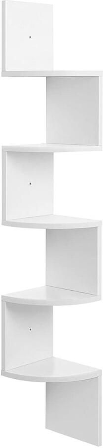 Hoppa! Zigzag Hoekkast Wandplank Wandkast Wit Kunststof 20 x 20 x 127 5 cm (B x D x H)