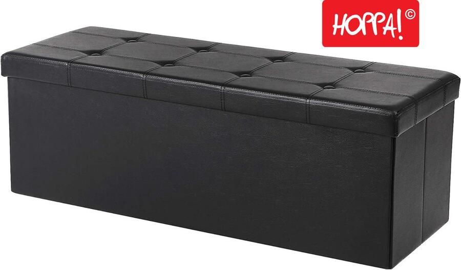 Hoppa! Zitbank 120 L Zwart MDF 111 x 39 x 39 cm (L x D x H)