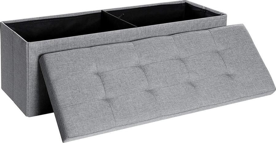 Hoppa! Zitbank met deksel 120 L lichtgrijs MDF 110 × 38 × 38 cm