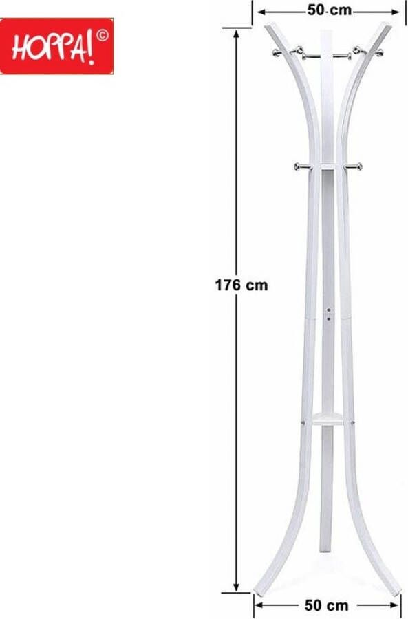 Hoppa! Metal Coat Stand Coat Stand 176 cm hoog Zwart