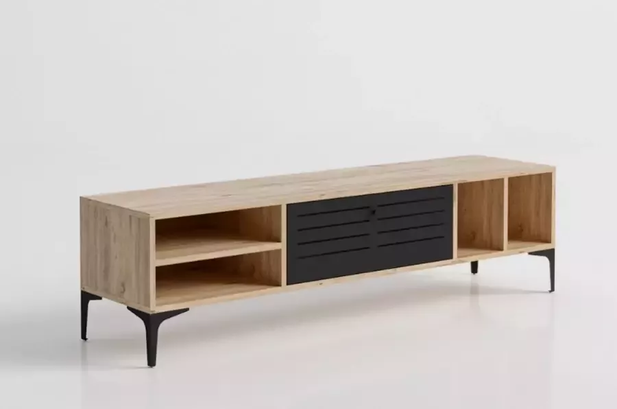 Hoppa! Milan TV Kast TV Meubel 160 cm Atlantic Pine Black