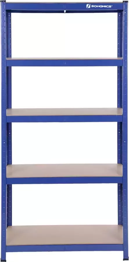 Hoppa! Opbergrek stellingkast werkplaatskast 80x40x160 cm (BxDxH) belastbaar tot 875 kg (175 kg per plank) 5 verstelbare legplanken metalen legplank zonder bouten zwaar rek kelderrek rek voor zwaar gebruik kelderplank