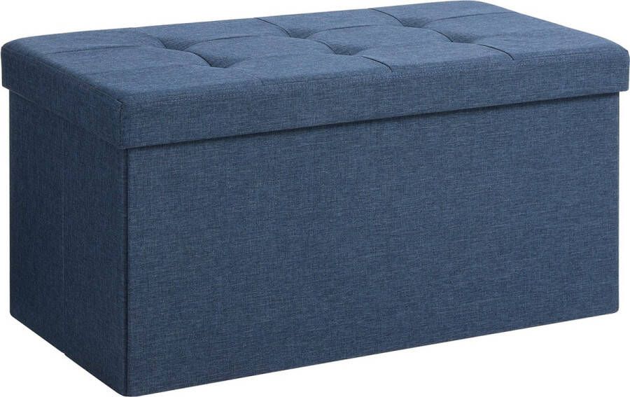 Hoppa! Zitbank 80 liter opvouwbaar belastbaar tot 300 kg 76 x 38 x 38 cm donkerblauw