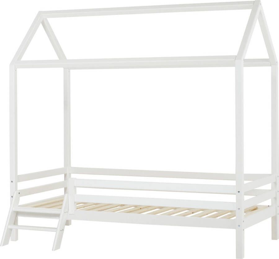 Hoppekids ECO Dream Huisbed met ladder 90x200 cm Wit