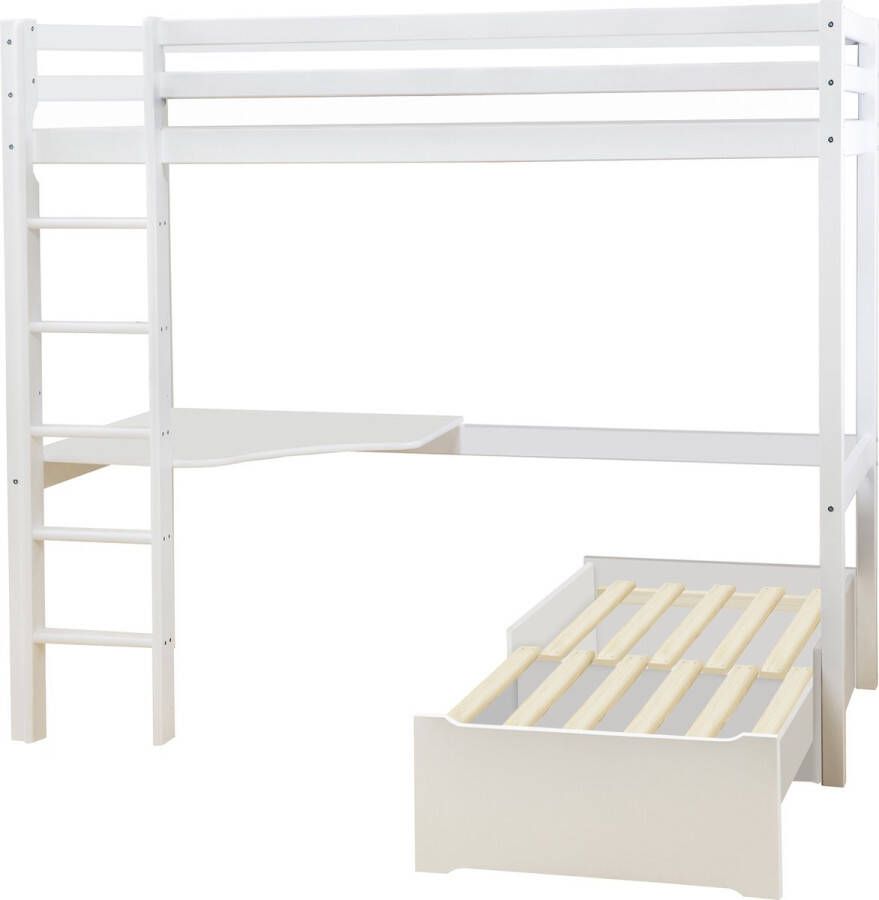 Hoppekids ECO Dream MEGA bed 90x200 cm met lounge-module en bureau wit