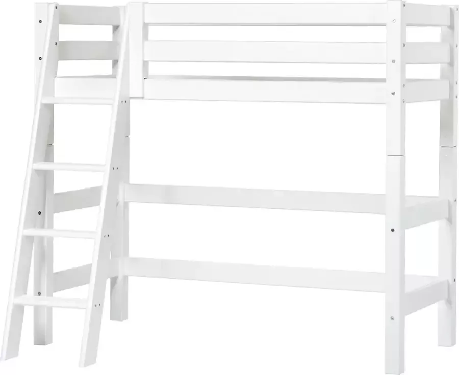 Hoppekids ECO Luxury halfhoogslaper 70x160 cm met schuine ladder wit