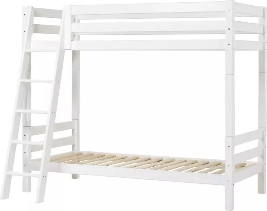 Hoppekids ECO Luxury Hoogslaper met schuine ladder 90x200 cm Wit