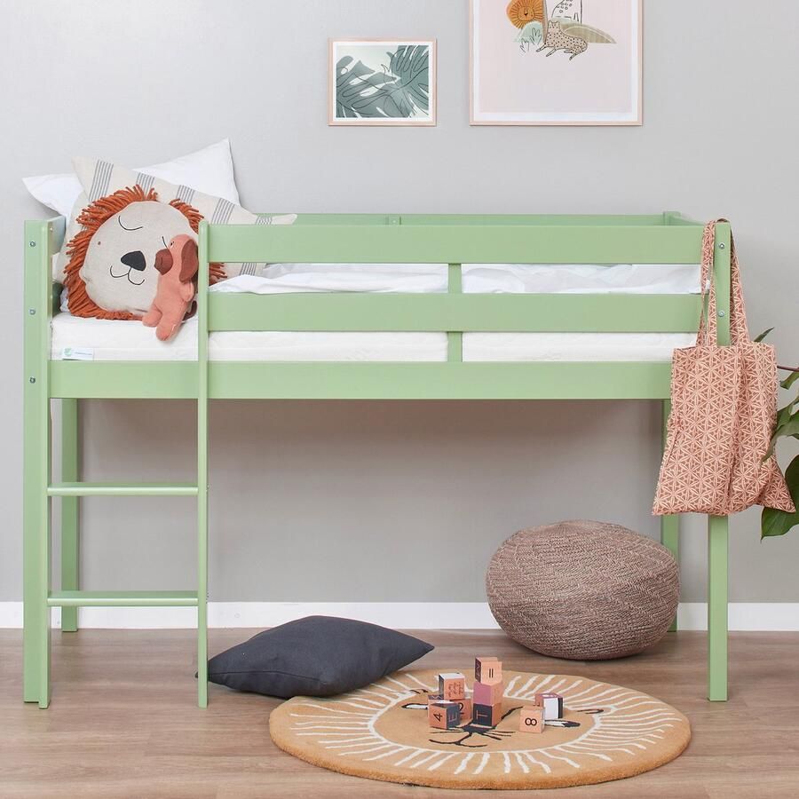 Hoppekids ECO Comfort halfhoogslaper 70x160 cm met lattenbodem Bleekgroen - Foto 4