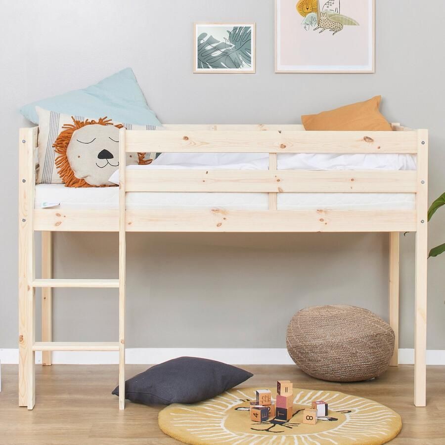 Hoppekids ECO Comfort halfhoogslaper 70x160 cm met lattenbodem natuurlijk hout - Foto 5