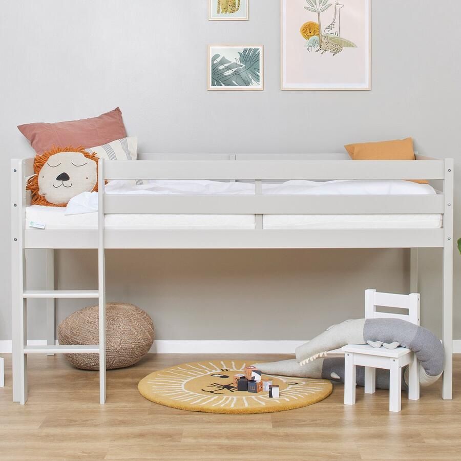 Hoppekids ECO Comfort halfhoogslaper 90x200 cm met lattenbodem Duif Grijs - Foto 4