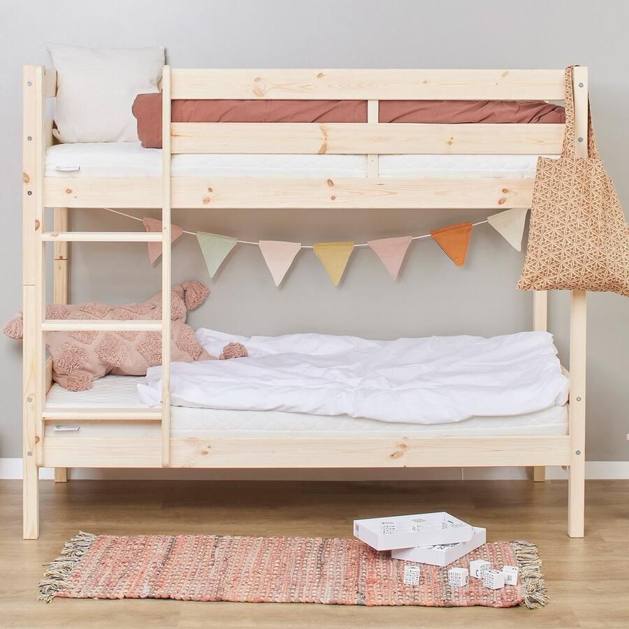 Hoppekids ECO Comfort stapelbed 70x160 cm met lattenbodem natuurlijk hout ECO-gecertificeerd FSC-hout Massief Grenenhout Lak op Waterbasis Gemaakt in de EU 10 jaar Fabrieksgarantie - Foto 2