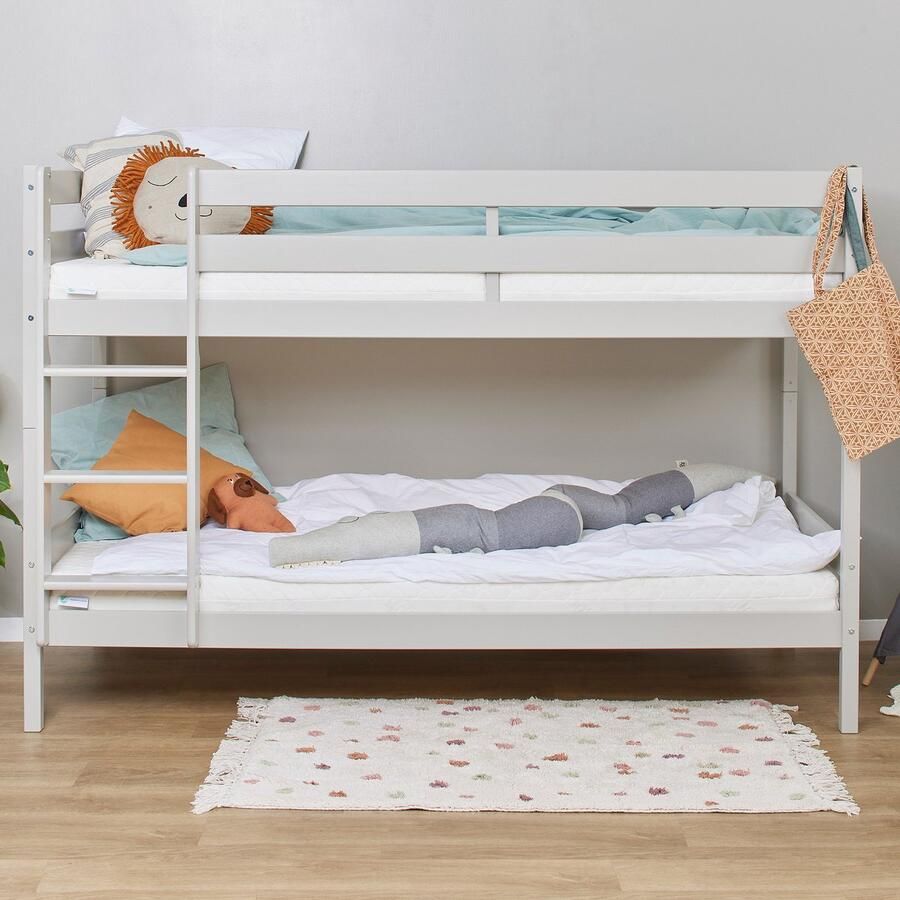 Hoppekids ECO Comfort stapelbed 90x200 cm met lattenbodem Duif Grijs ECO-gecertificeerd FSC-hout Massief Grenenhout Lak op Waterbasis Gemaakt in de EU 10 jaar Fabrieksgarantie - Foto 4