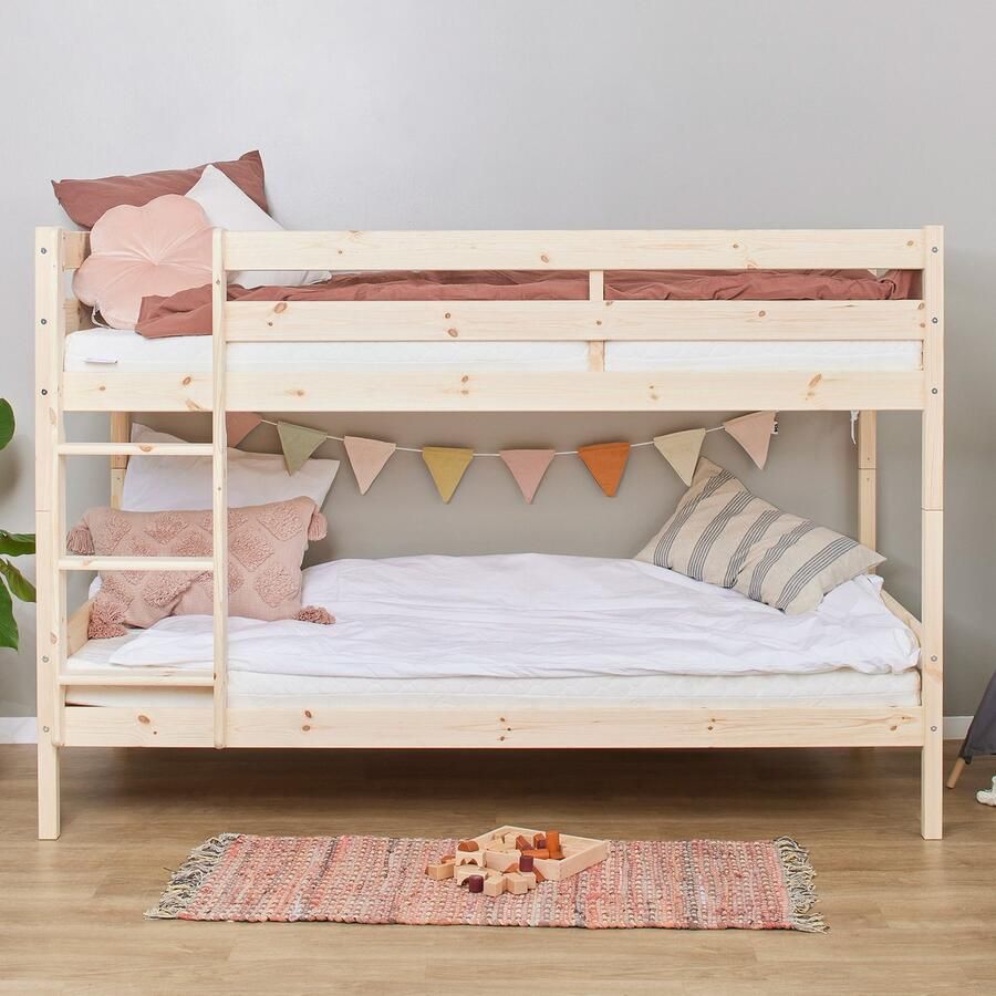Hoppekids ECO Comfort stapelbed 90x200 cm met lattenbodem natuurlijk hout ECO-gecertificeerd FSC-hout Massief Grenenhout Lak op Waterbasis Gemaakt in de EU 10 jaar Fabrieksgarantie - Foto 4