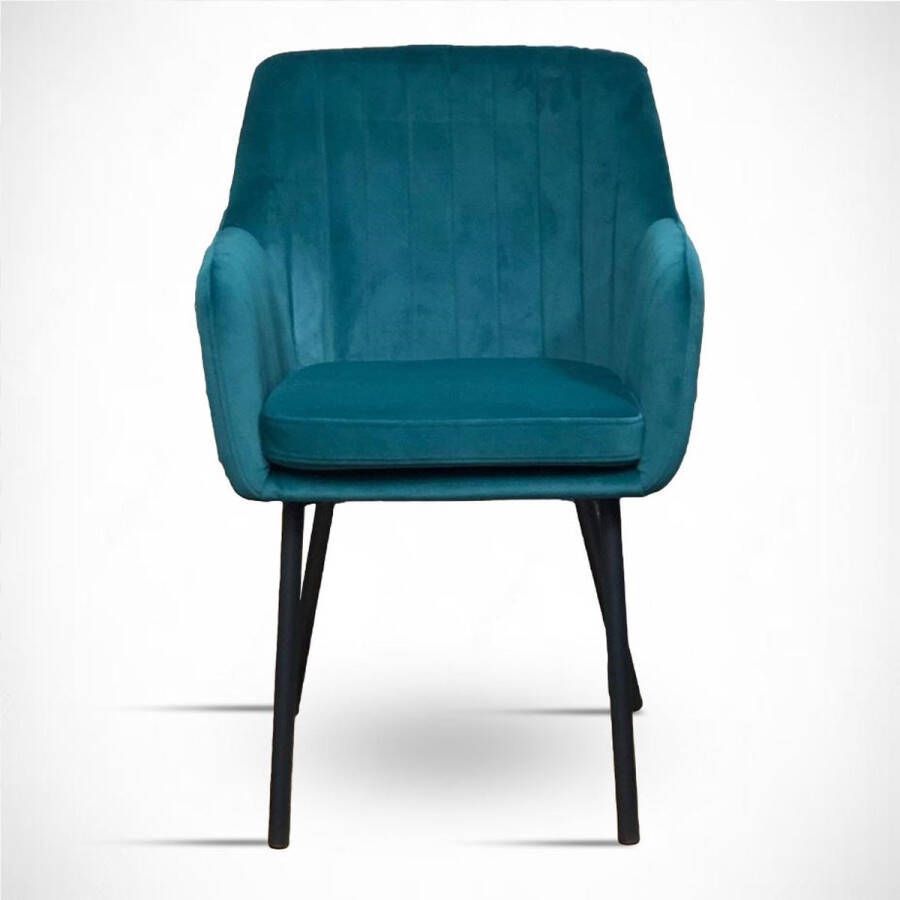 Horeca Markt Fauteuil Angelo Comfortabel Velvet Groen