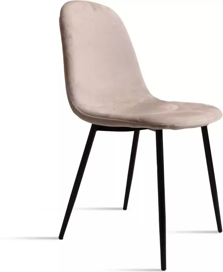 Horeca Markt Set van 4 Eetkamer Stoelen Stoel Marina Velvet Beige
