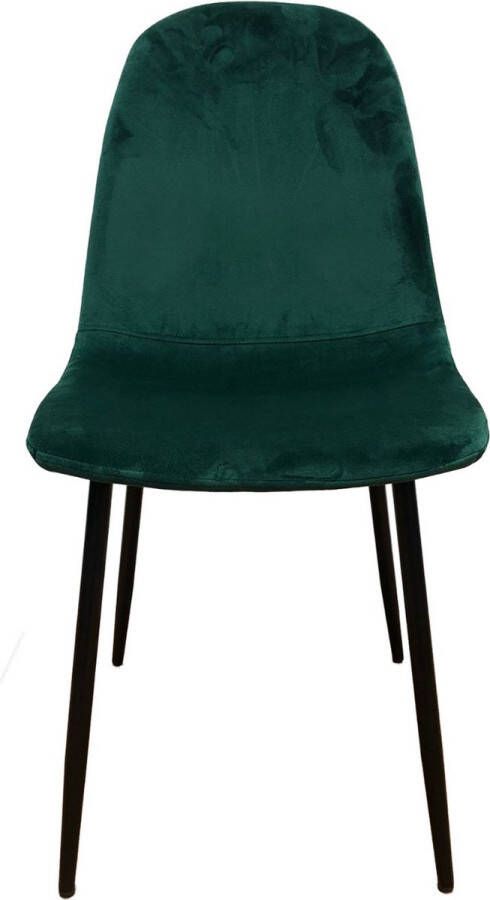Horeca Markt Set van 4 Eetkamer Stoelen Stoel Marina Velvet Groen