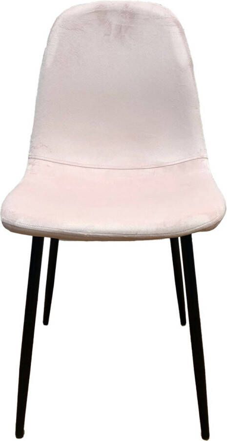Horeca Markt Set van 4 Eetkamer Stoelen Stoel Marina Velvet Poederroze