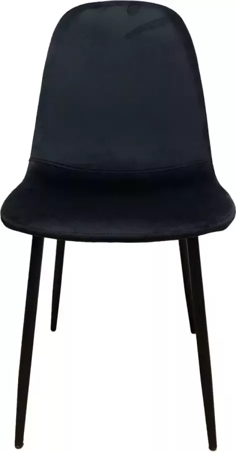 Horeca Markt Set van 4 Eetkamer Stoelen Stoel Marina Velvet Zwart
