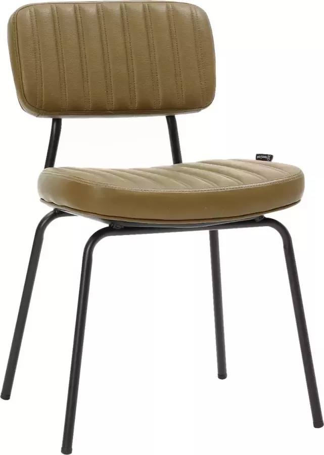 Horeca Markt Milano Set van 2 Eetkamer Stoelen Stoel Milano -PU Leer Olijf kleur Keukenstoelen Stoelen