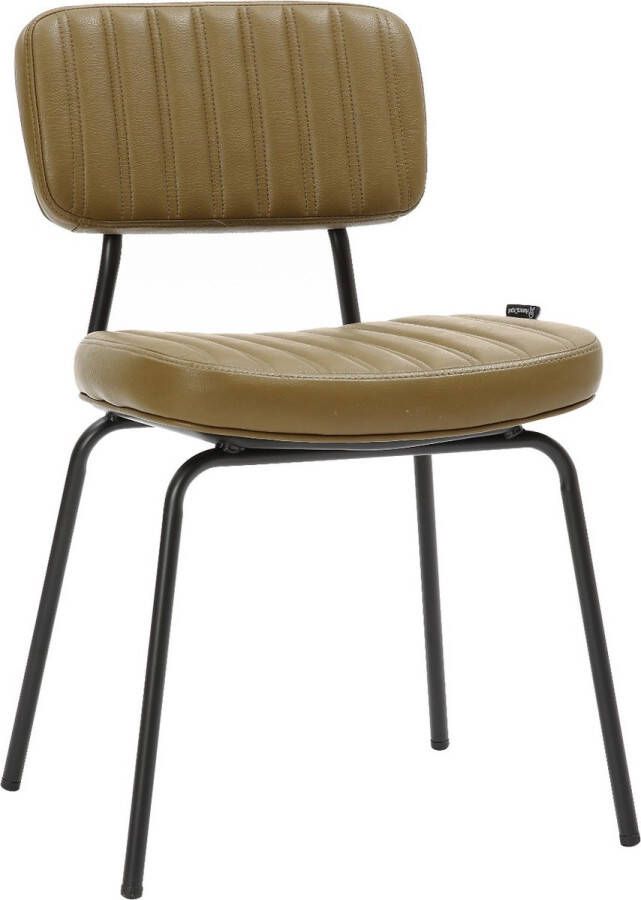 Horeca Markt Set van 4 Eetkamer Stoelen Stoel Milano -PU Leer Olijf kleur