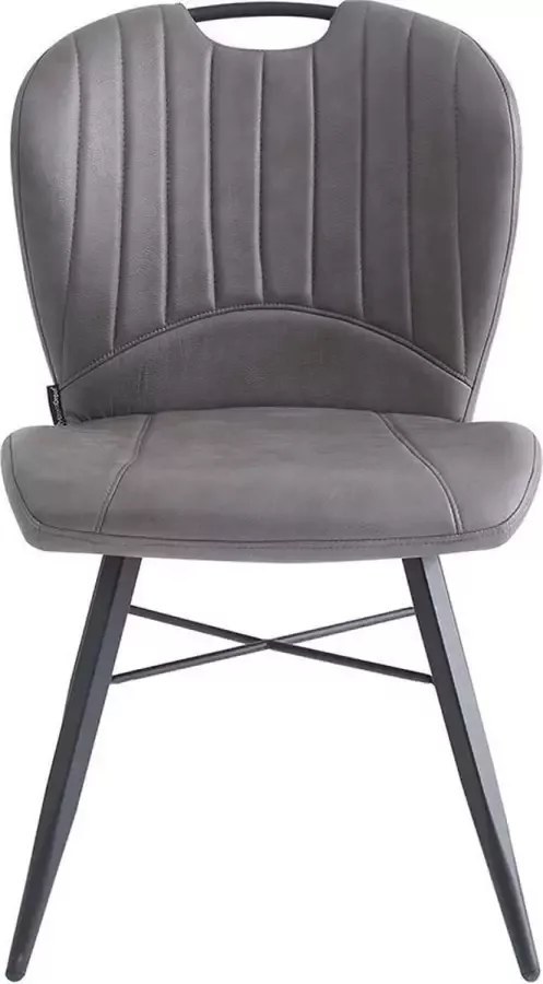 Horeca Markt Set van 4 Eetkamer Stoelen Stoel Roberto -Pu Leer Lichtgrijs