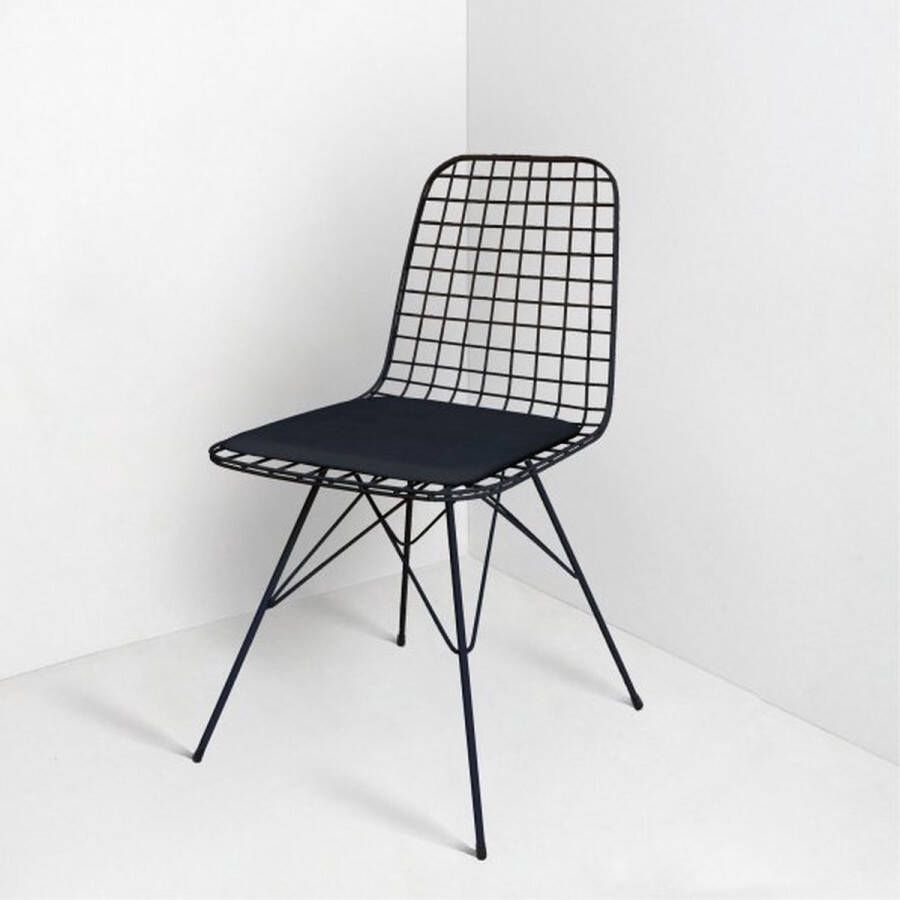 Horeca Markt Zwarte Draad Eetkamerstoelen Set van 4 Stoelen Metalen frame kunslederen zit industrieel promotie - Foto 2