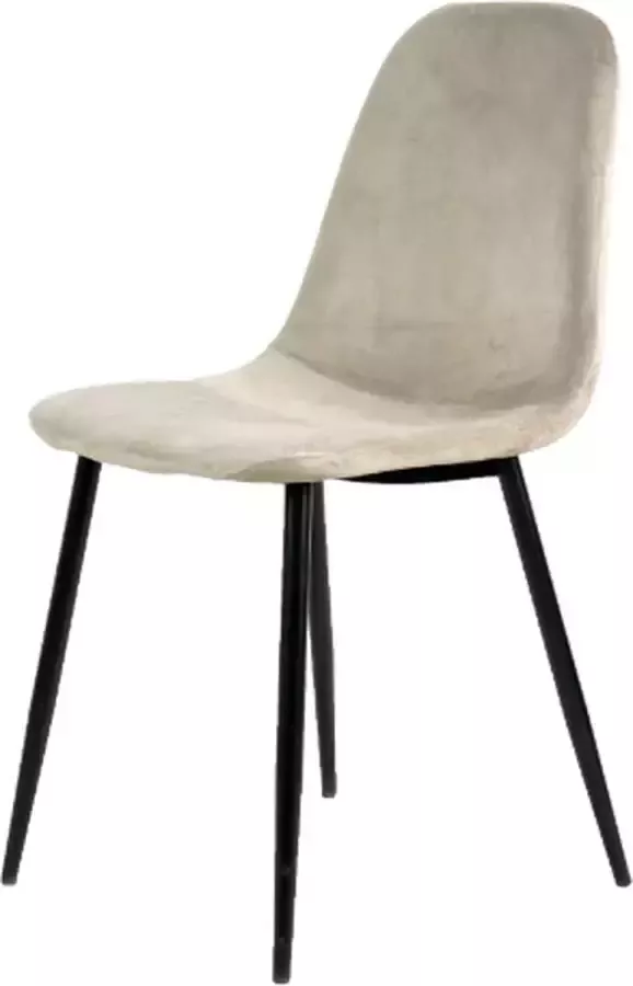 HorecaMrkt Marina Eetkamerstoel Velvet Stone fluweel metalen zwarte poten